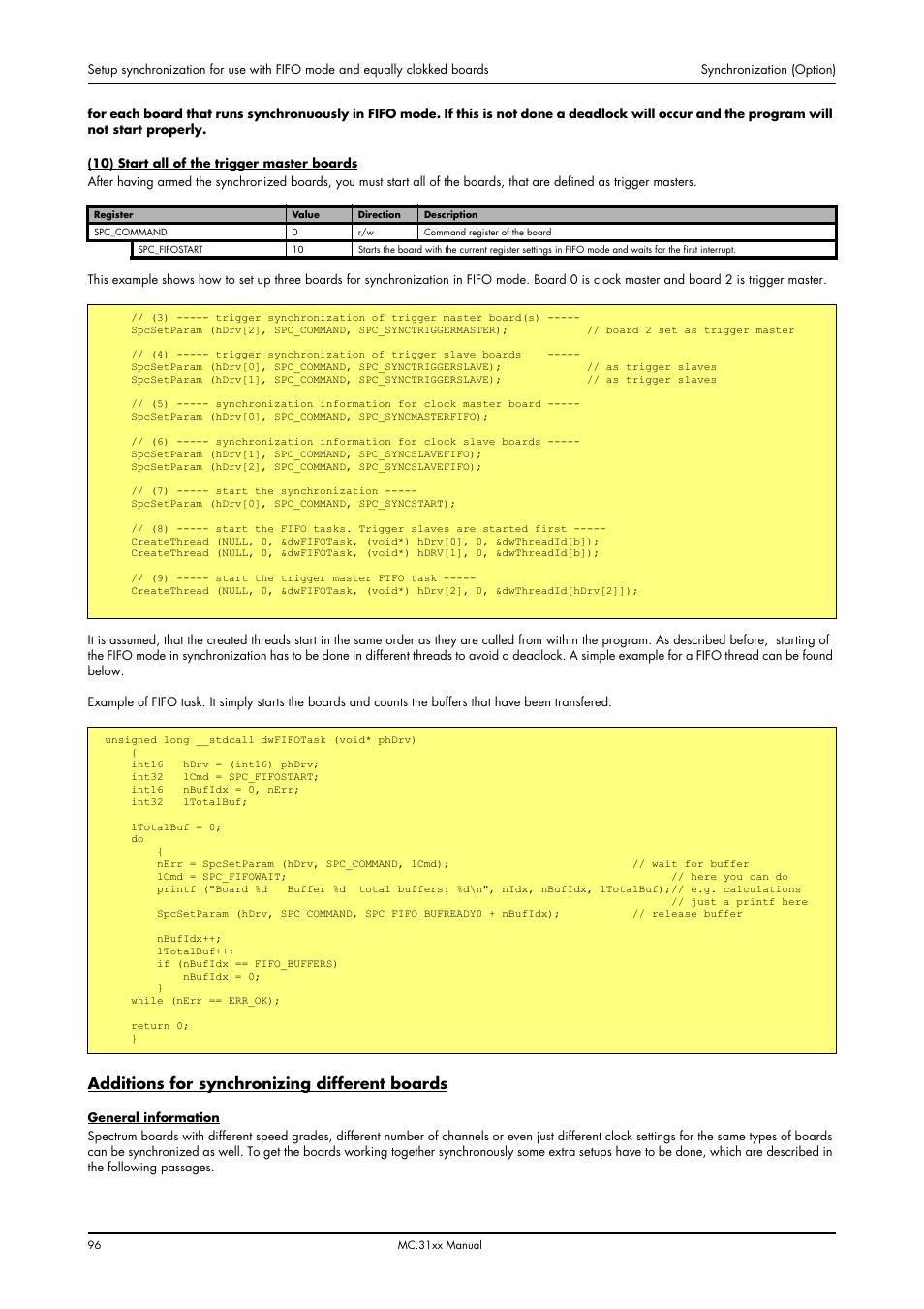 Additions for synchronizing different boards | Spectrum Brands MC.31XX User Manual | Page 96 / 102