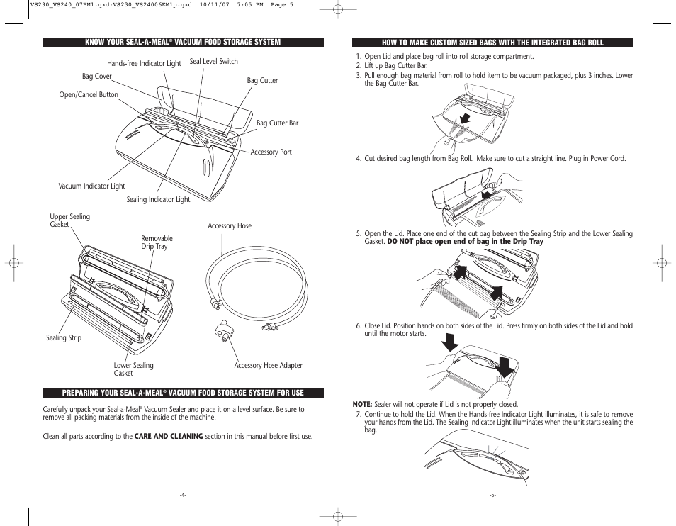 Seal-a-Meal VS240 User Manual | Page 3 / 7