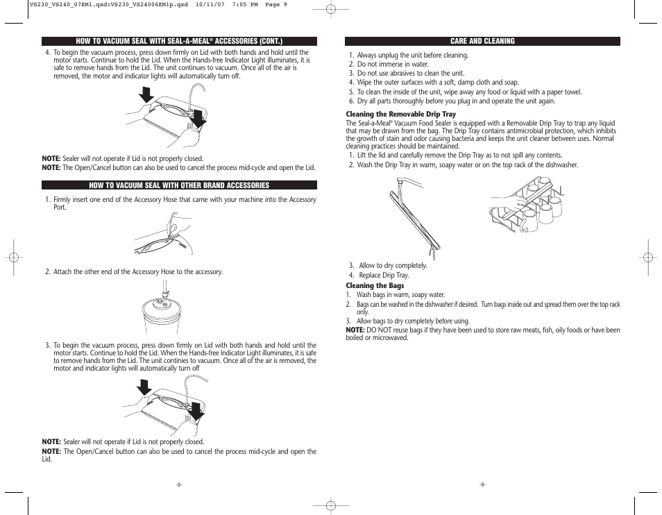 Seal-a-Meal VS240 User Manual | Page 5 / 7