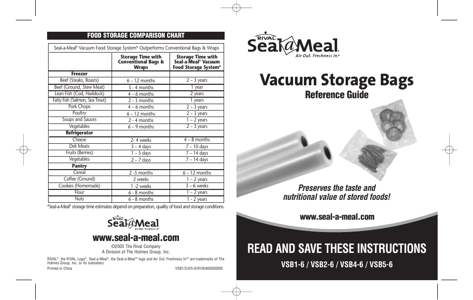 Seal-a-Meal VSB4-6 User Manual | 3 pages