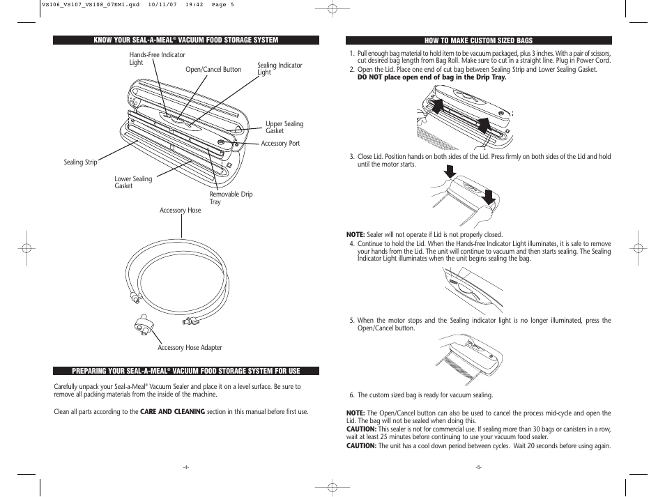 Seal-a-Meal VS108 User Manual | Page 3 / 7