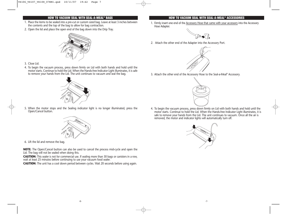Seal-a-Meal VS108 User Manual | Page 4 / 7