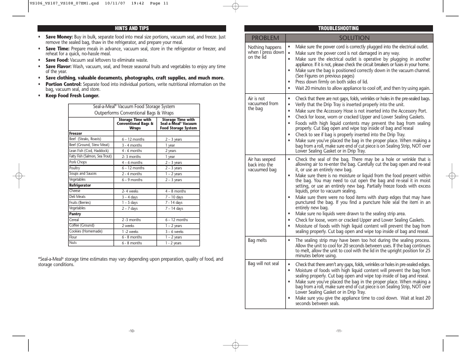 Seal-a-Meal VS108 User Manual | Page 6 / 7