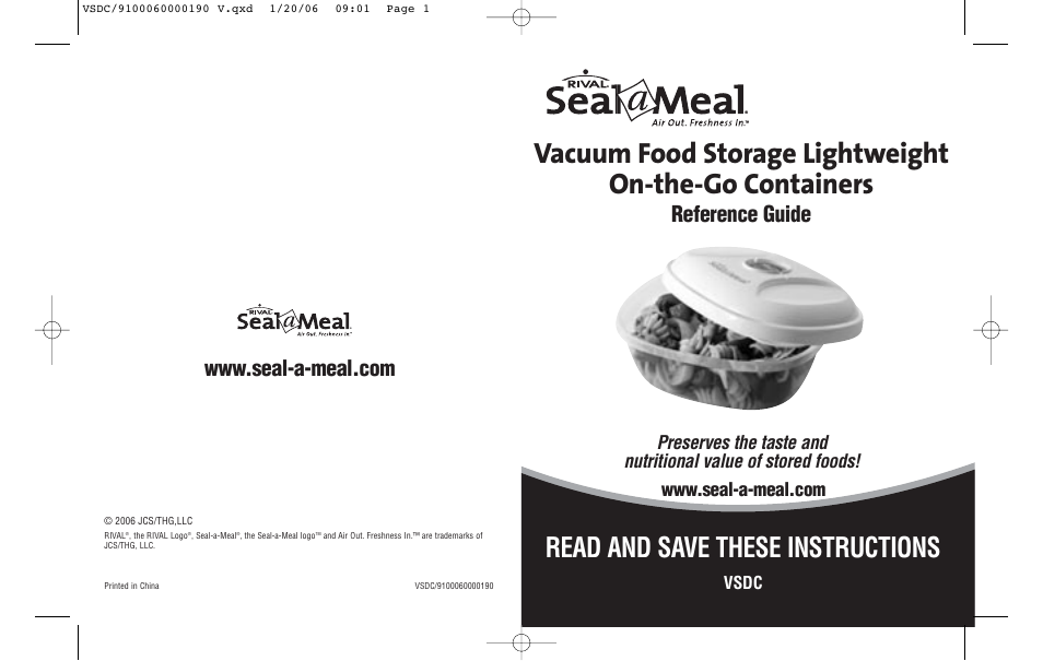 Seal-a-Meal VSDC-24 User Manual | 4 pages