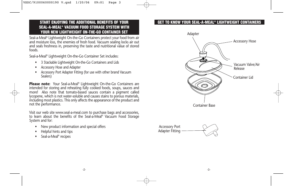 Seal-a-Meal VSDC-24 User Manual | Page 2 / 4