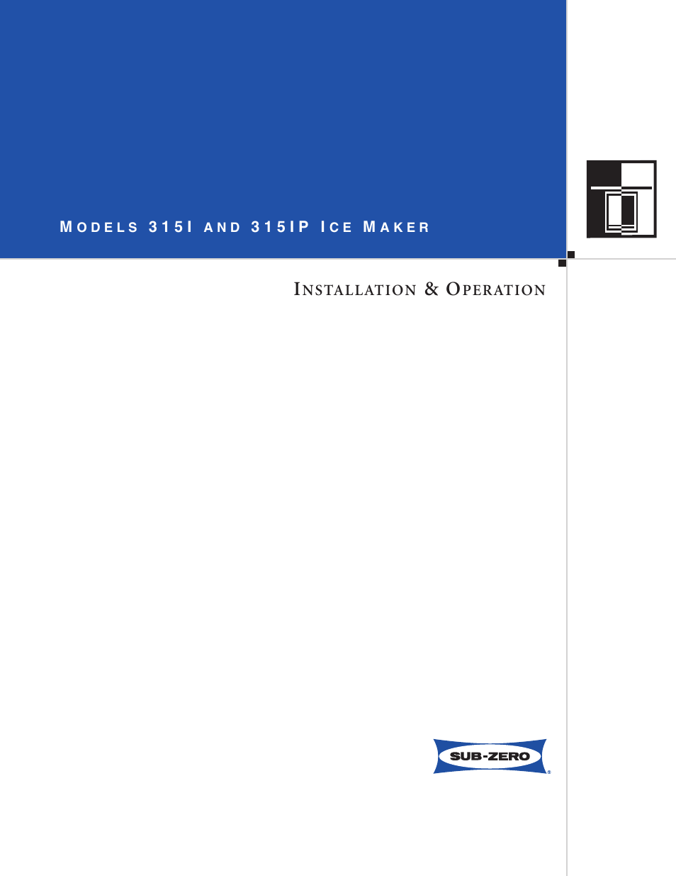 Sub-Zero 3 1 5 I User Manual | 24 pages