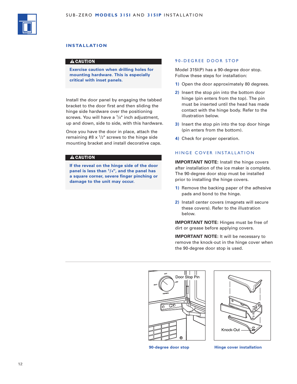 Sub-Zero 3 1 5 I User Manual | Page 12 / 24