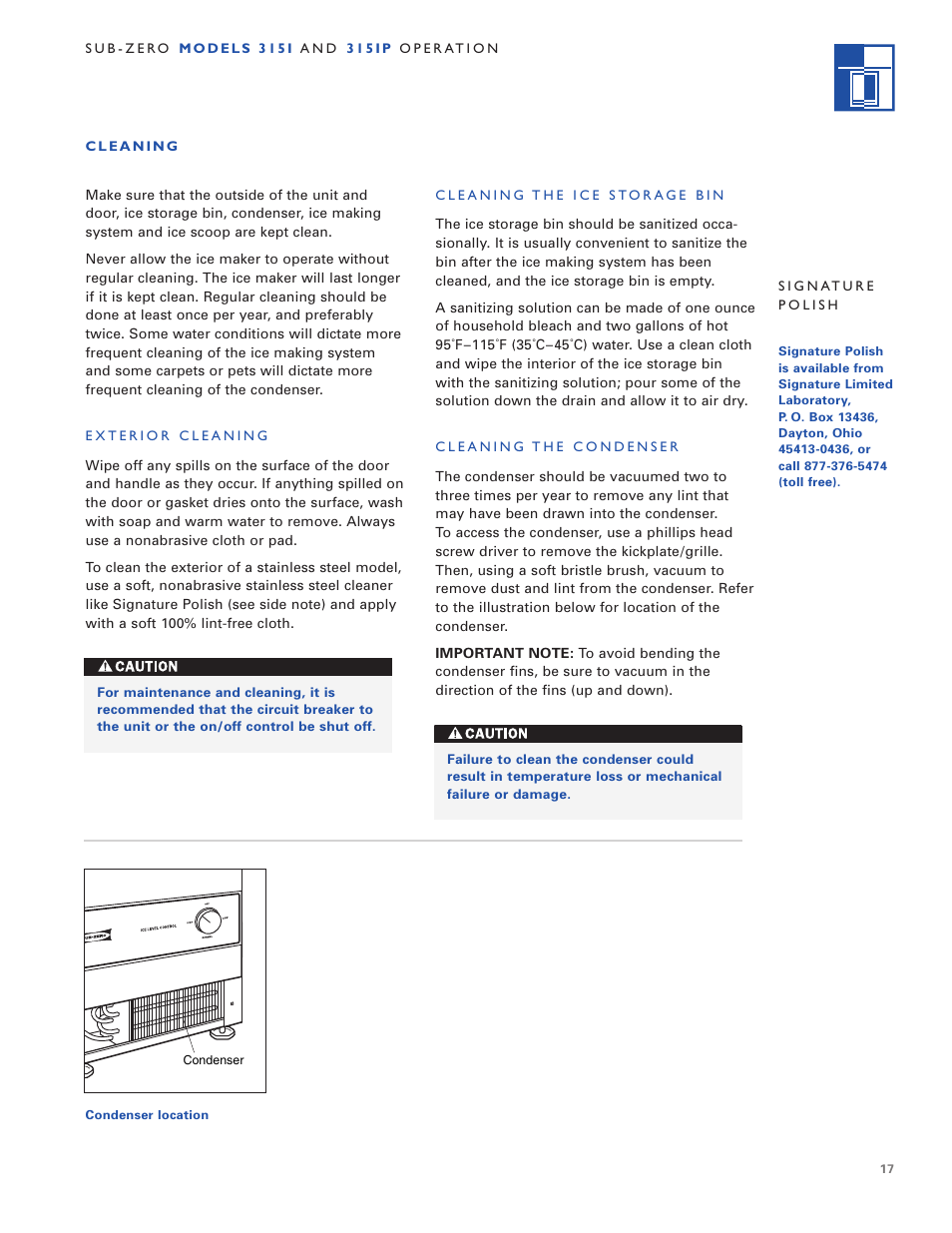 Sub-Zero 3 1 5 I User Manual | Page 17 / 24