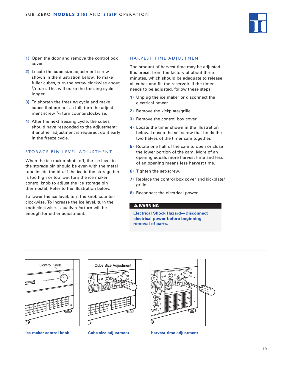 Sub-Zero 3 1 5 I User Manual | Page 19 / 24