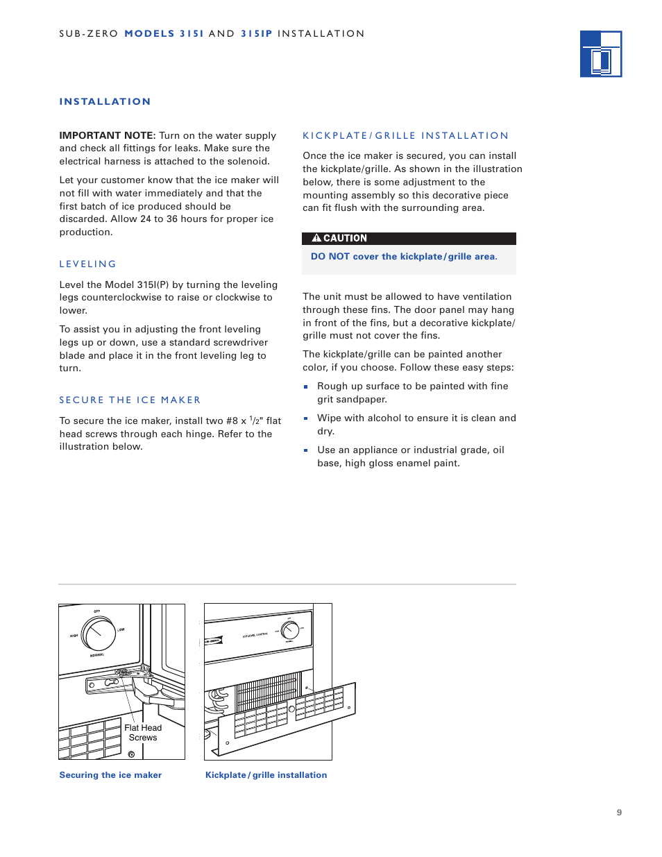 Sub-Zero 3 1 5 I User Manual | Page 9 / 24