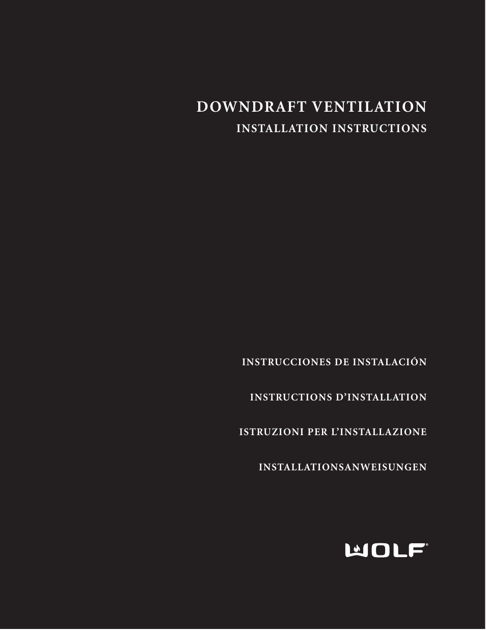 Sub-Zero Downdraft Ventilation User Manual | 74 pages