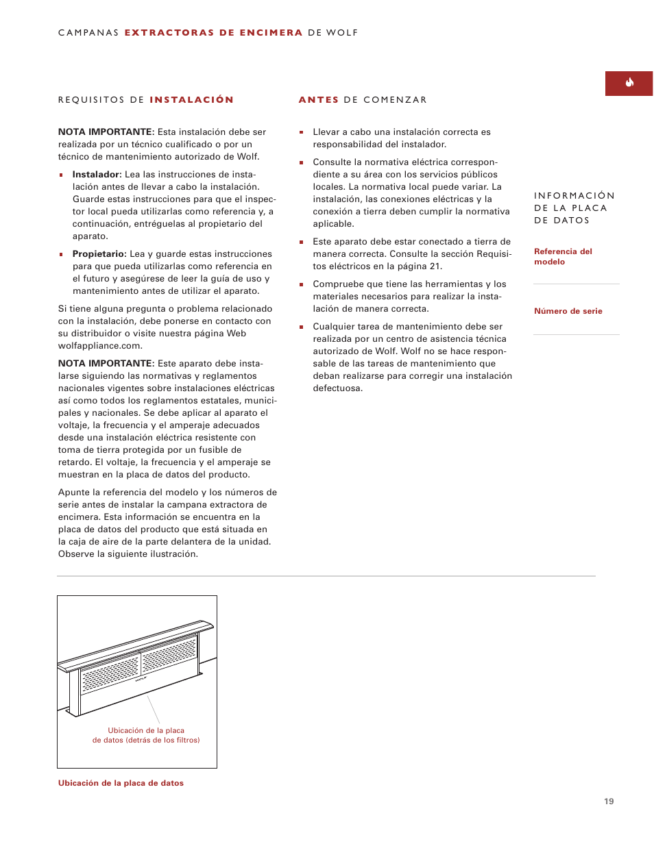Sub-Zero Downdraft Ventilation User Manual | Page 19 / 74