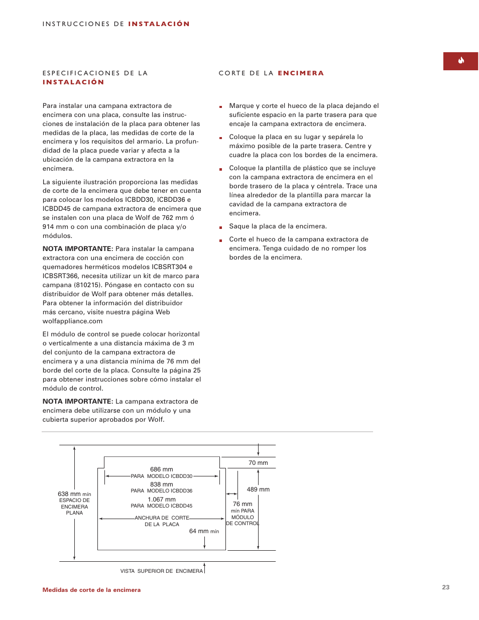 Sub-Zero Downdraft Ventilation User Manual | Page 23 / 74