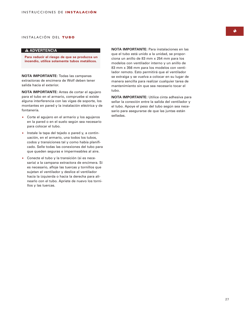 Sub-Zero Downdraft Ventilation User Manual | Page 27 / 74