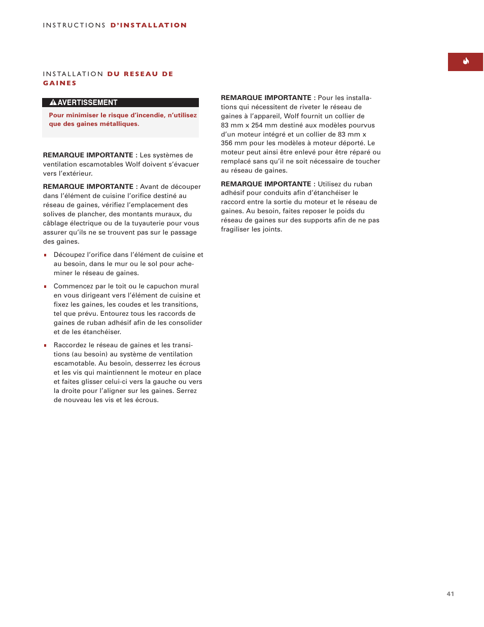 Sub-Zero Downdraft Ventilation User Manual | Page 41 / 74