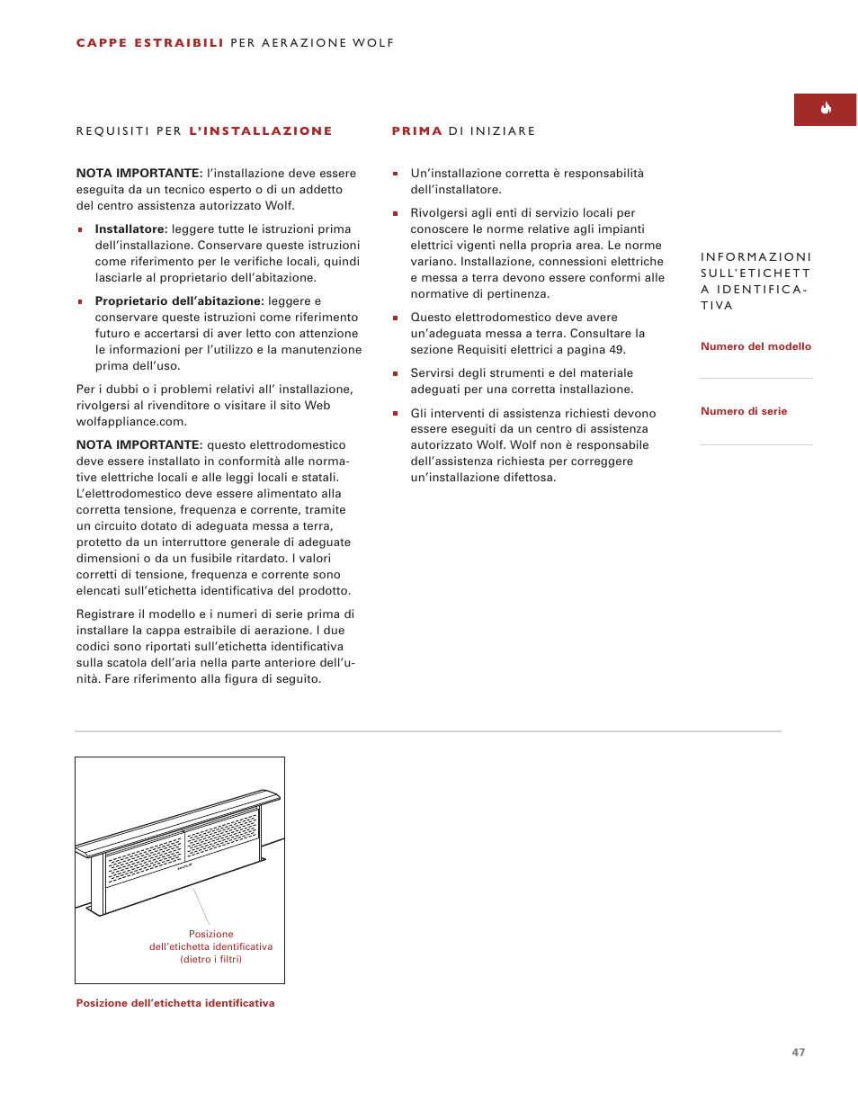 Sub-Zero Downdraft Ventilation User Manual | Page 47 / 74