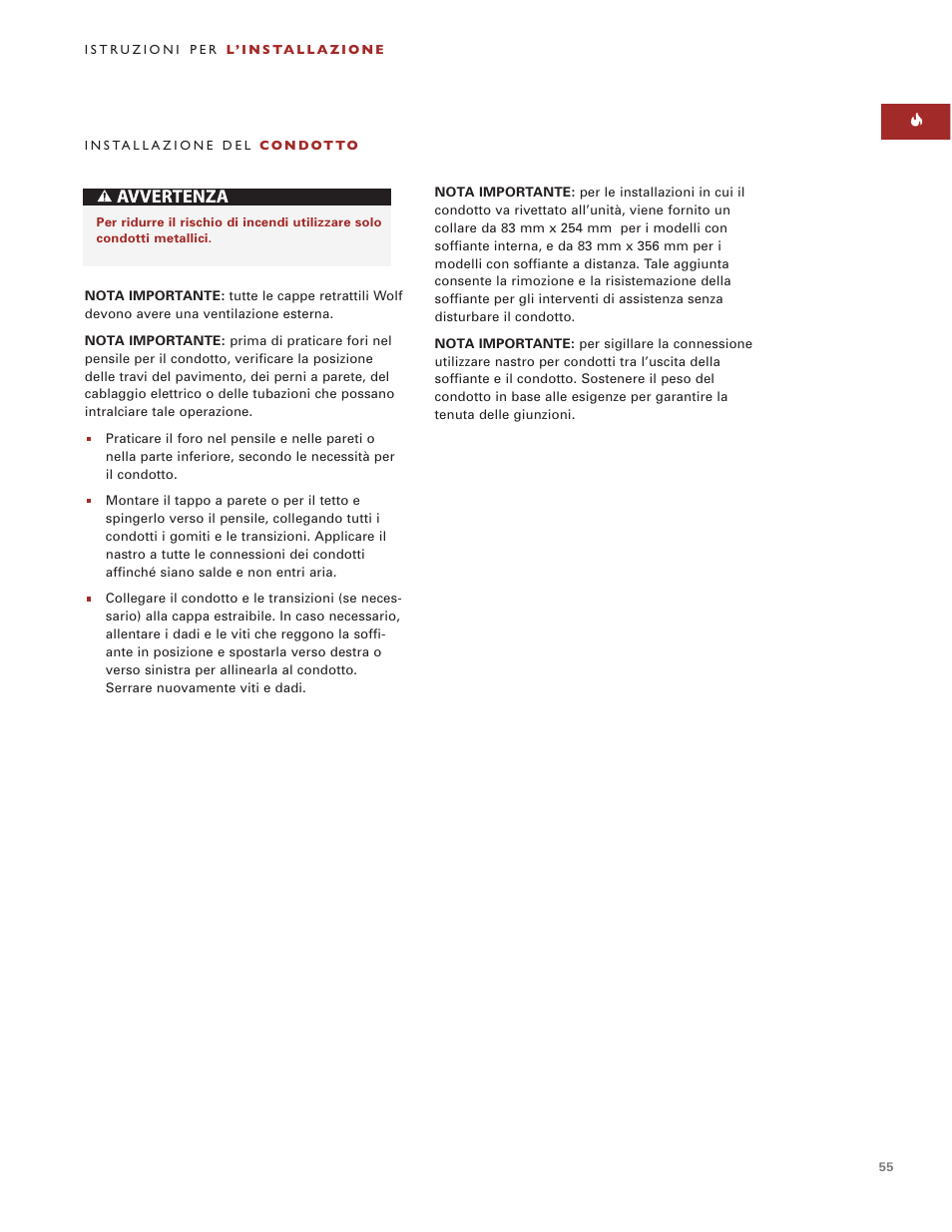 Sub-Zero Downdraft Ventilation User Manual | Page 55 / 74