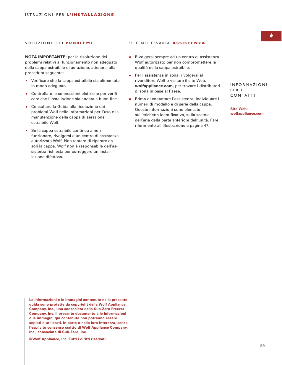 Sub-Zero Downdraft Ventilation User Manual | Page 59 / 74