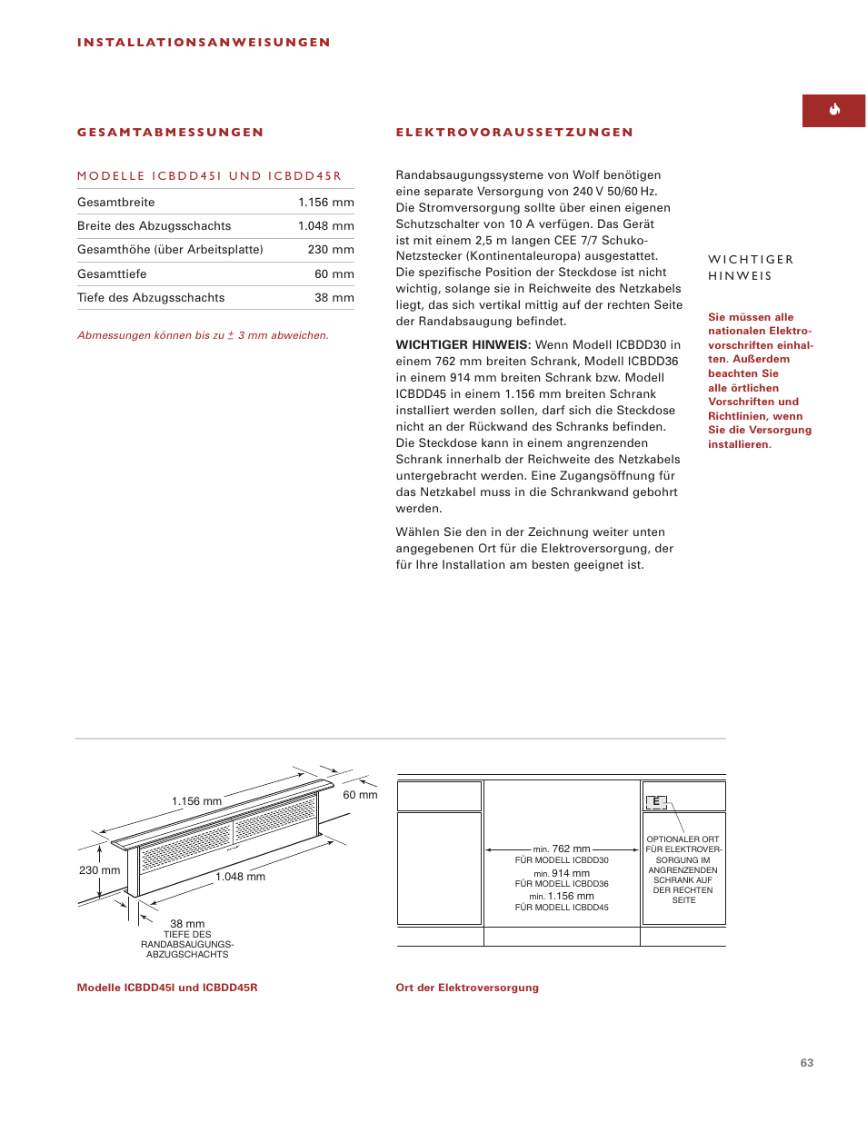 Sub-Zero Downdraft Ventilation User Manual | Page 63 / 74