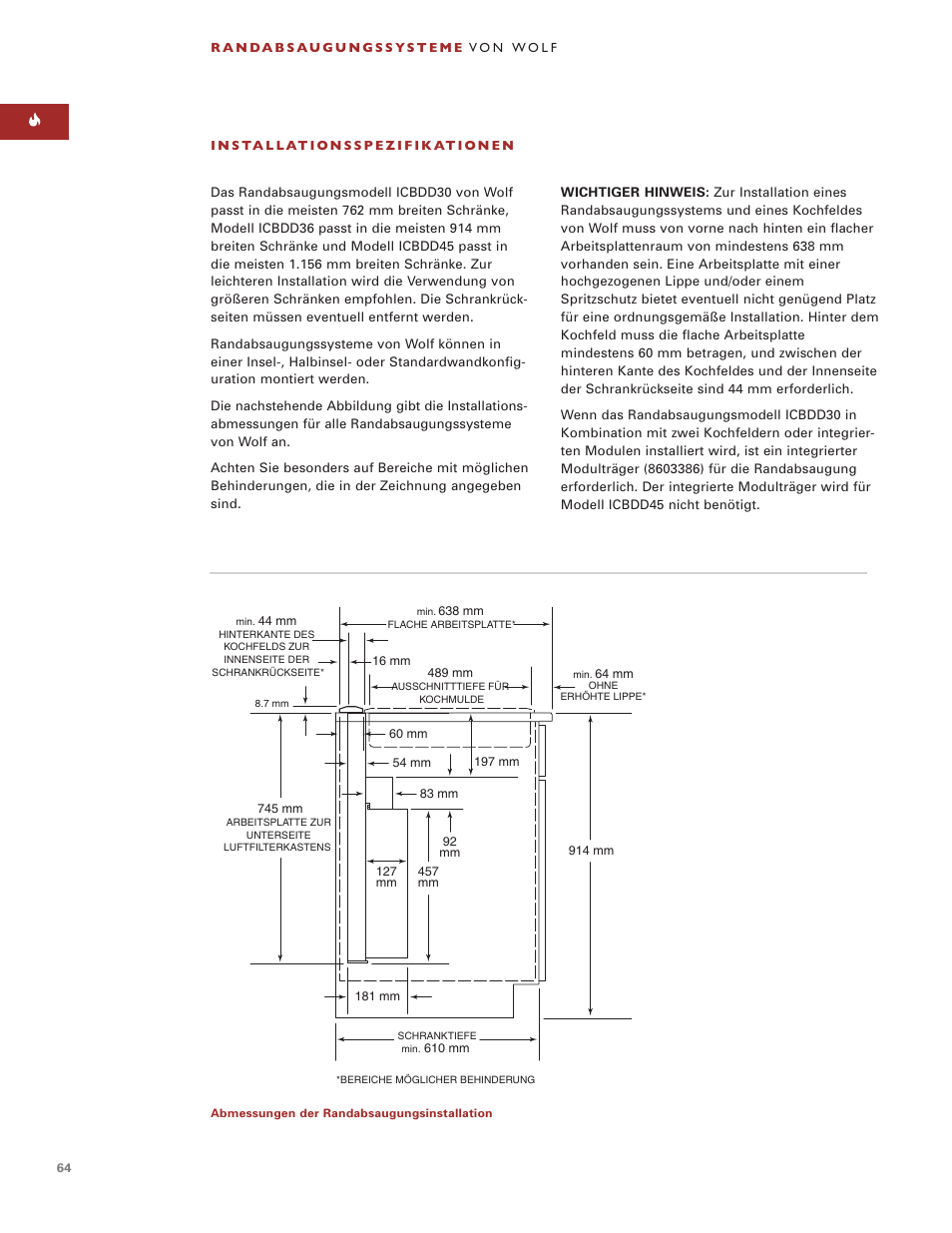 Sub-Zero Downdraft Ventilation User Manual | Page 64 / 74