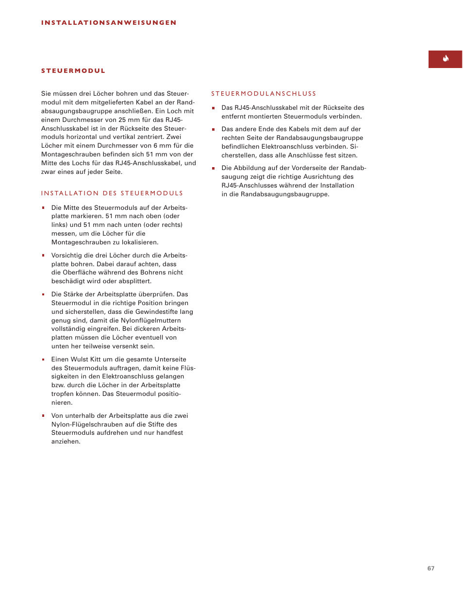 Sub-Zero Downdraft Ventilation User Manual | Page 67 / 74