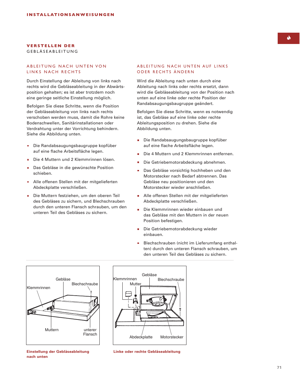 Sub-Zero Downdraft Ventilation User Manual | Page 71 / 74