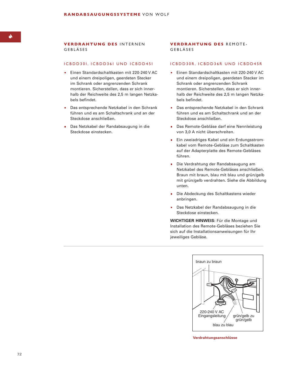 Sub-Zero Downdraft Ventilation User Manual | Page 72 / 74