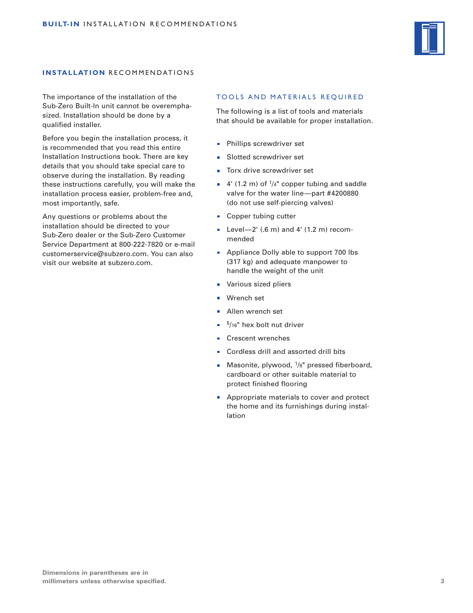 Sub-Zero Freezer User Manual | Page 3 / 24