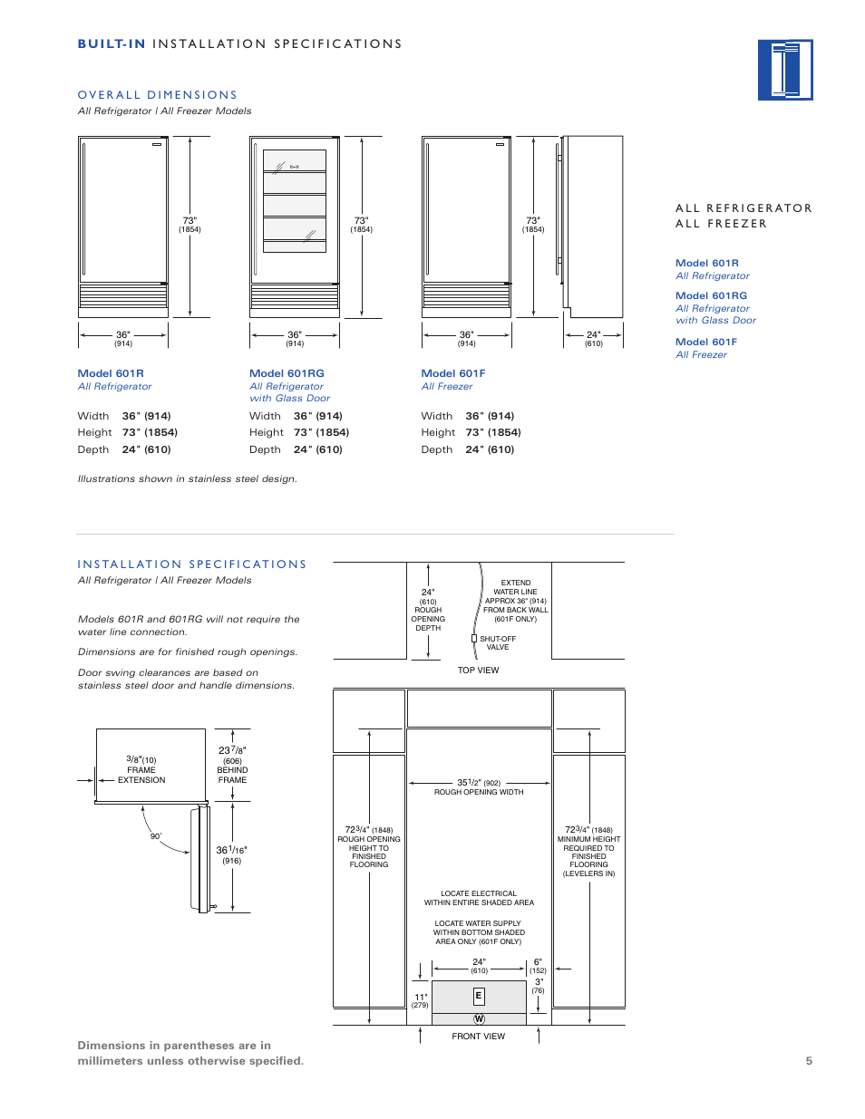 Sub-Zero Freezer User Manual | Page 5 / 24