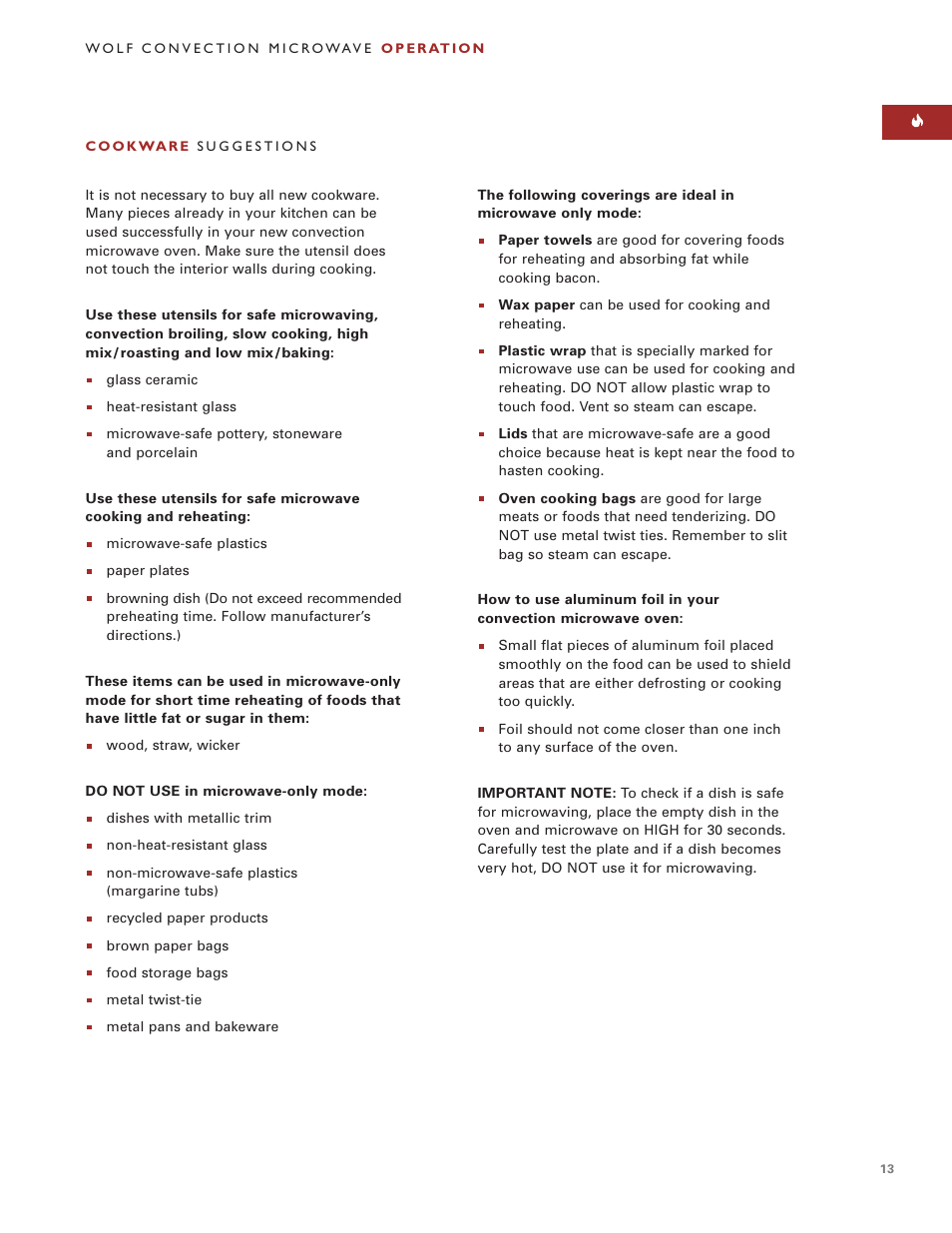 Sub-Zero Convection Microwave Oven User Manual | Page 13 / 36