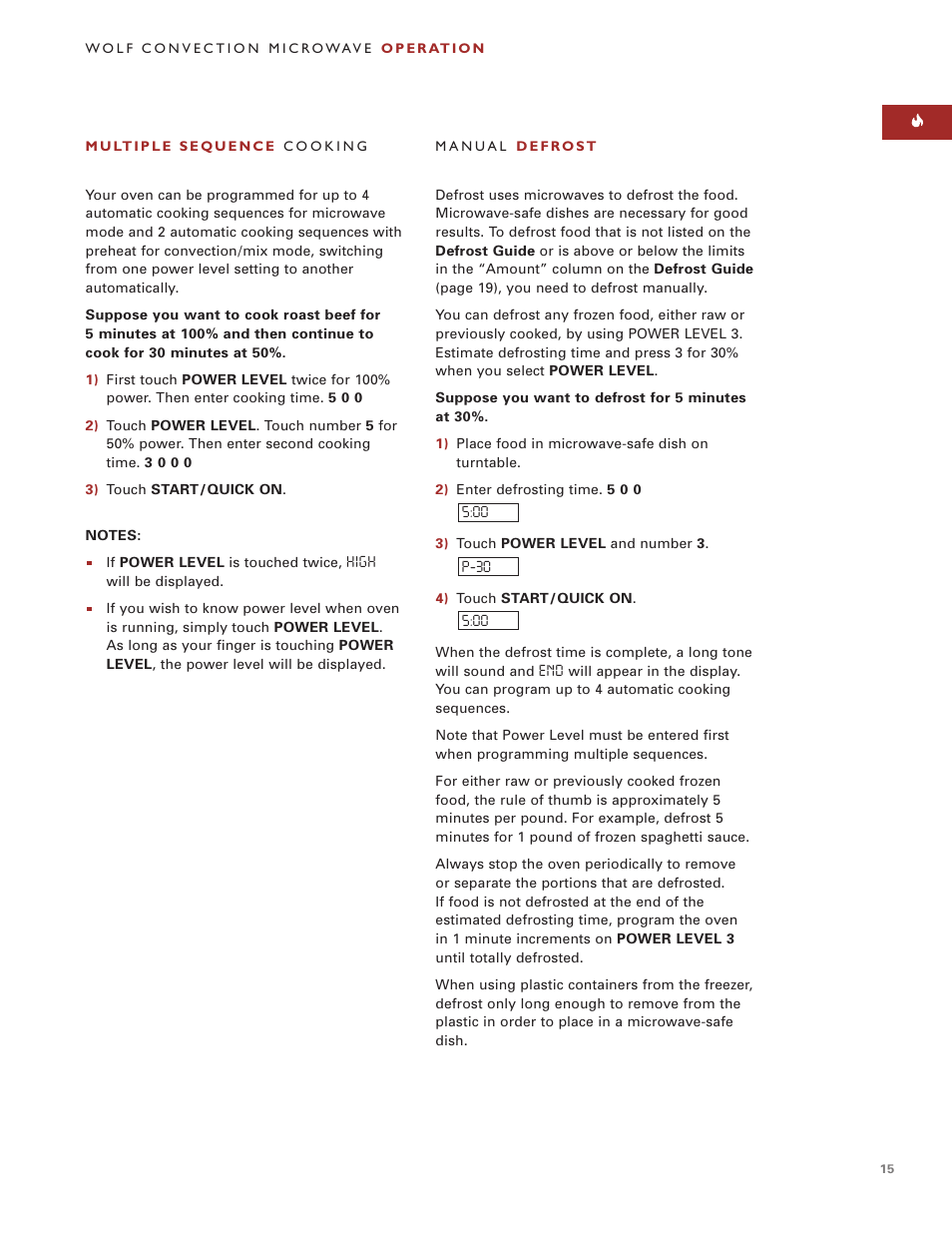 Sub-Zero Convection Microwave Oven User Manual | Page 15 / 36