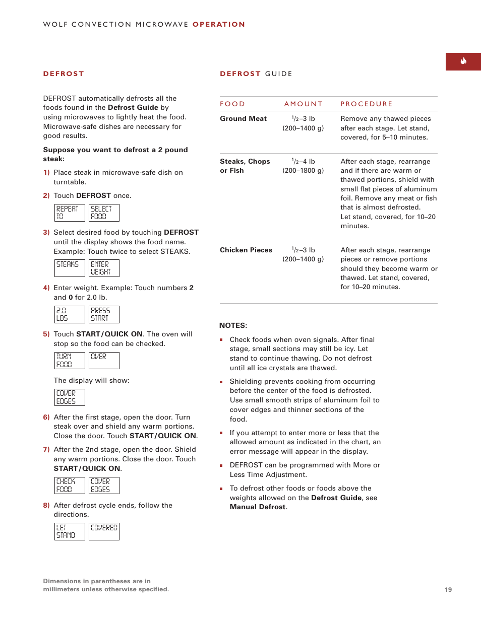 Sub-Zero Convection Microwave Oven User Manual | Page 19 / 36