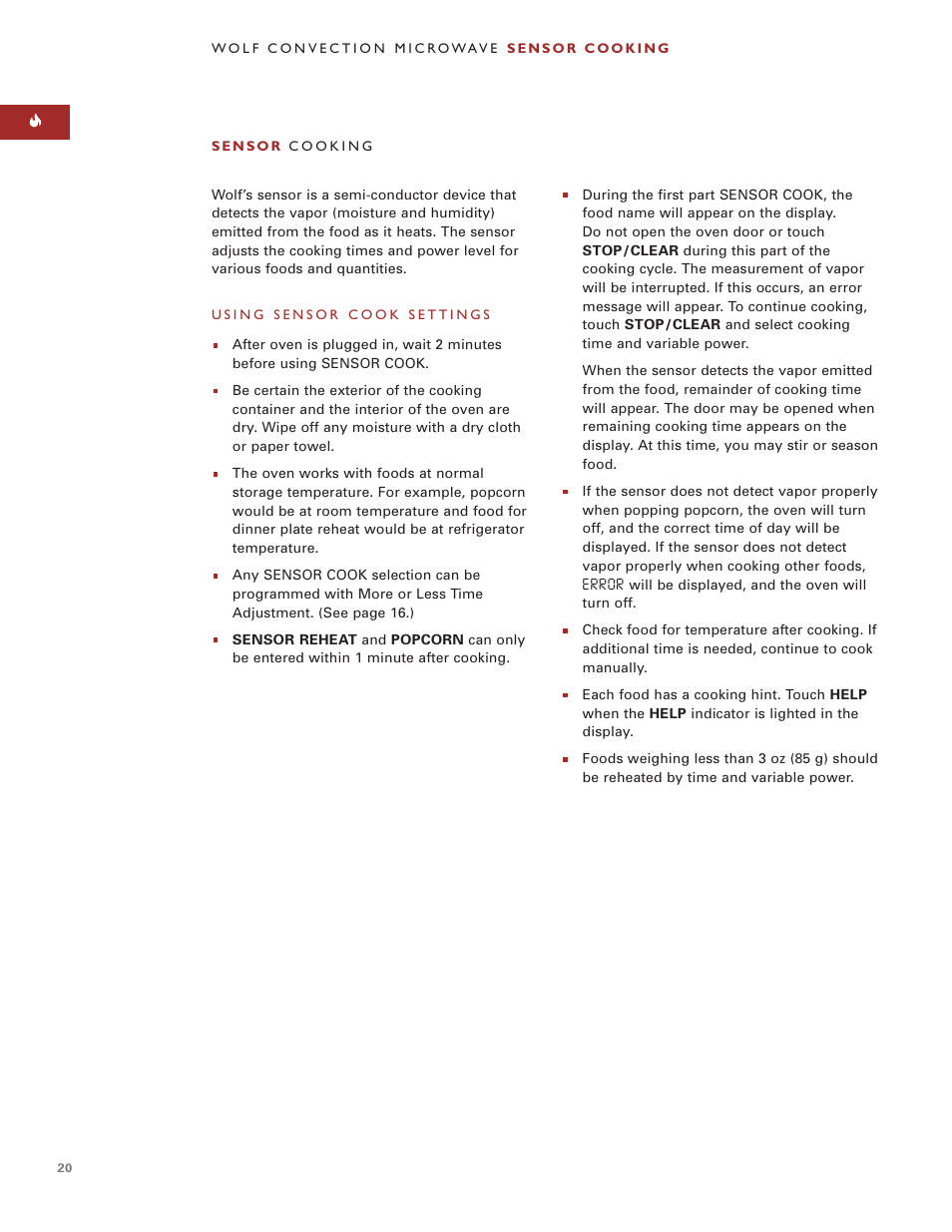 Sub-Zero Convection Microwave Oven User Manual | Page 20 / 36