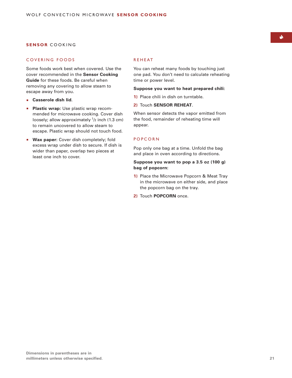 Sub-Zero Convection Microwave Oven User Manual | Page 21 / 36