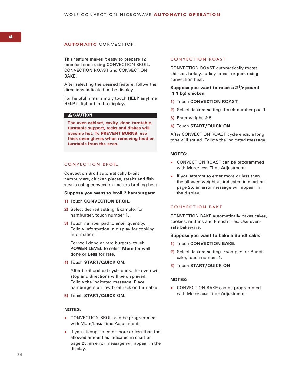 Sub-Zero Convection Microwave Oven User Manual | Page 24 / 36