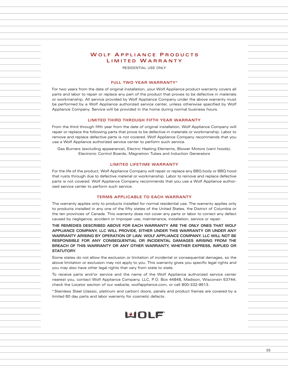 Sub-Zero Convection Microwave Oven User Manual | Page 35 / 36