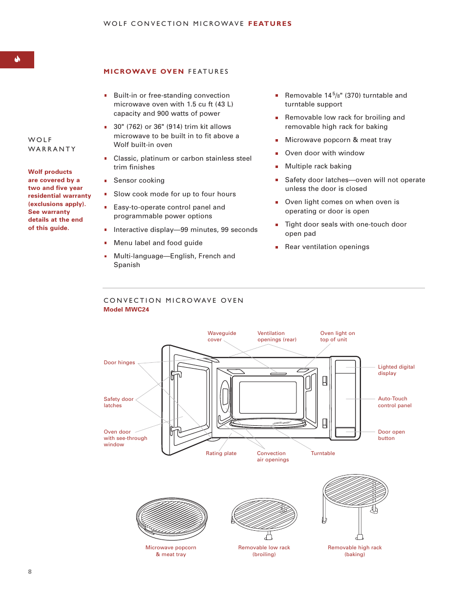 Sub-Zero Convection Microwave Oven User Manual | Page 8 / 36