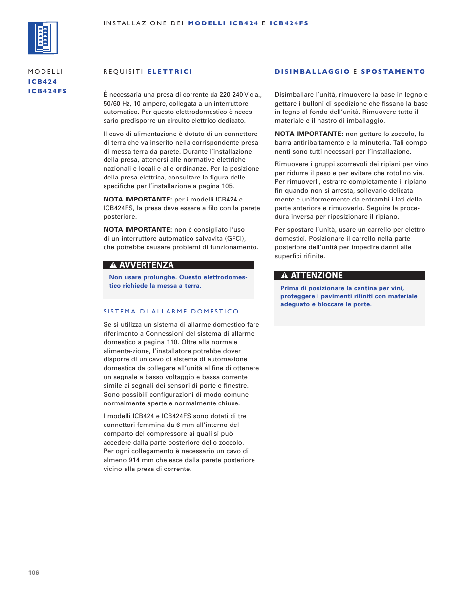Sub-Zero ICB424 User Manual | Page 106 / 172