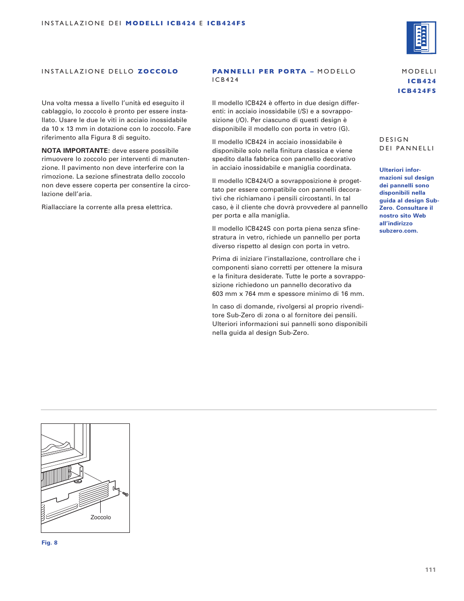Sub-Zero ICB424 User Manual | Page 111 / 172