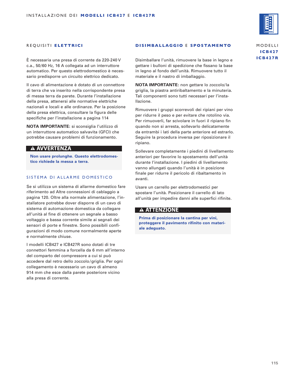 Sub-Zero ICB424 User Manual | Page 115 / 172