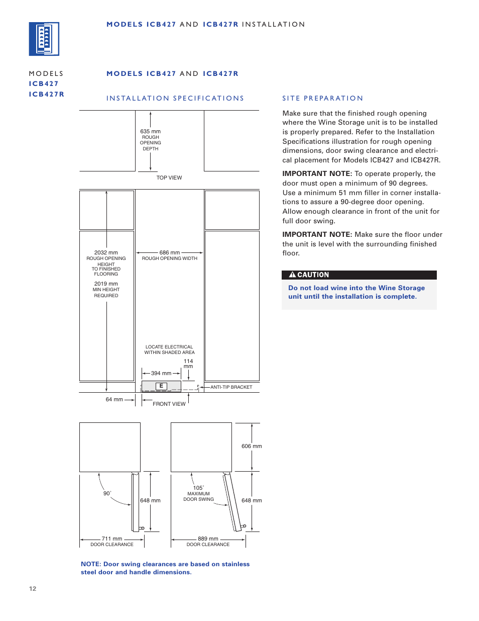 Sub-Zero ICB424 User Manual | Page 12 / 172