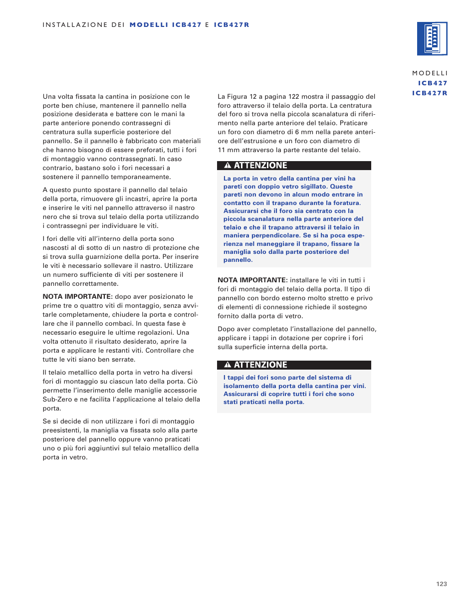 Sub-Zero ICB424 User Manual | Page 123 / 172