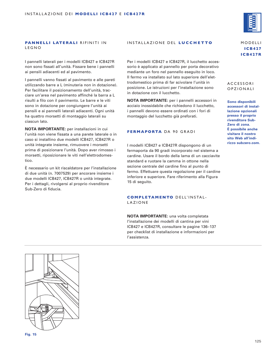 Sub-Zero ICB424 User Manual | Page 125 / 172