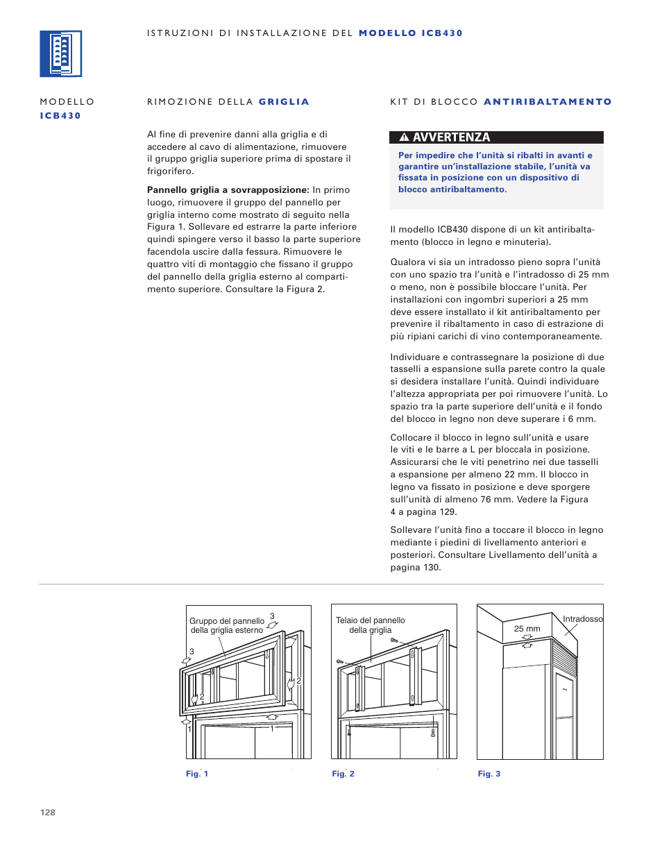 Sub-Zero ICB424 User Manual | Page 128 / 172