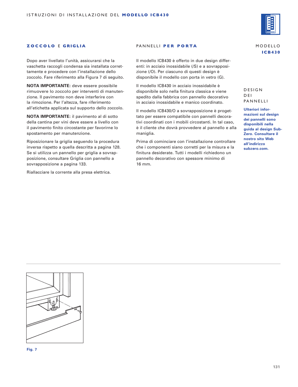 Sub-Zero ICB424 User Manual | Page 131 / 172