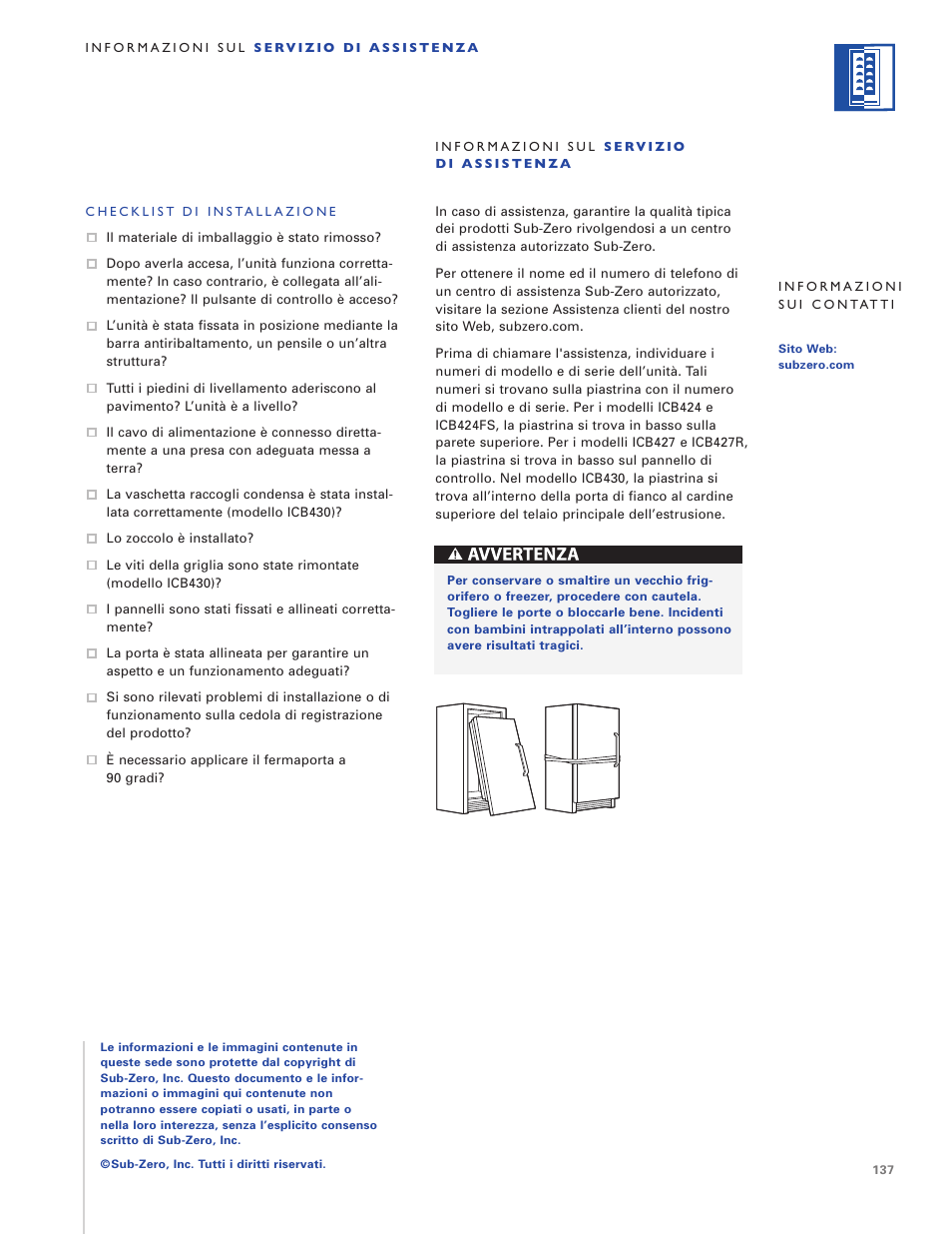 Sub-Zero ICB424 User Manual | Page 137 / 172