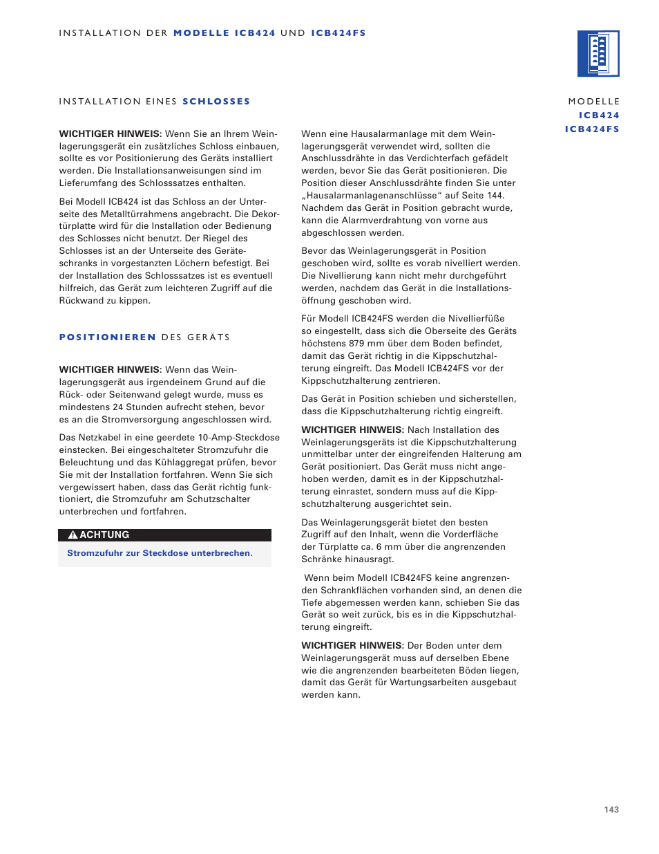 Sub-Zero ICB424 User Manual | Page 143 / 172