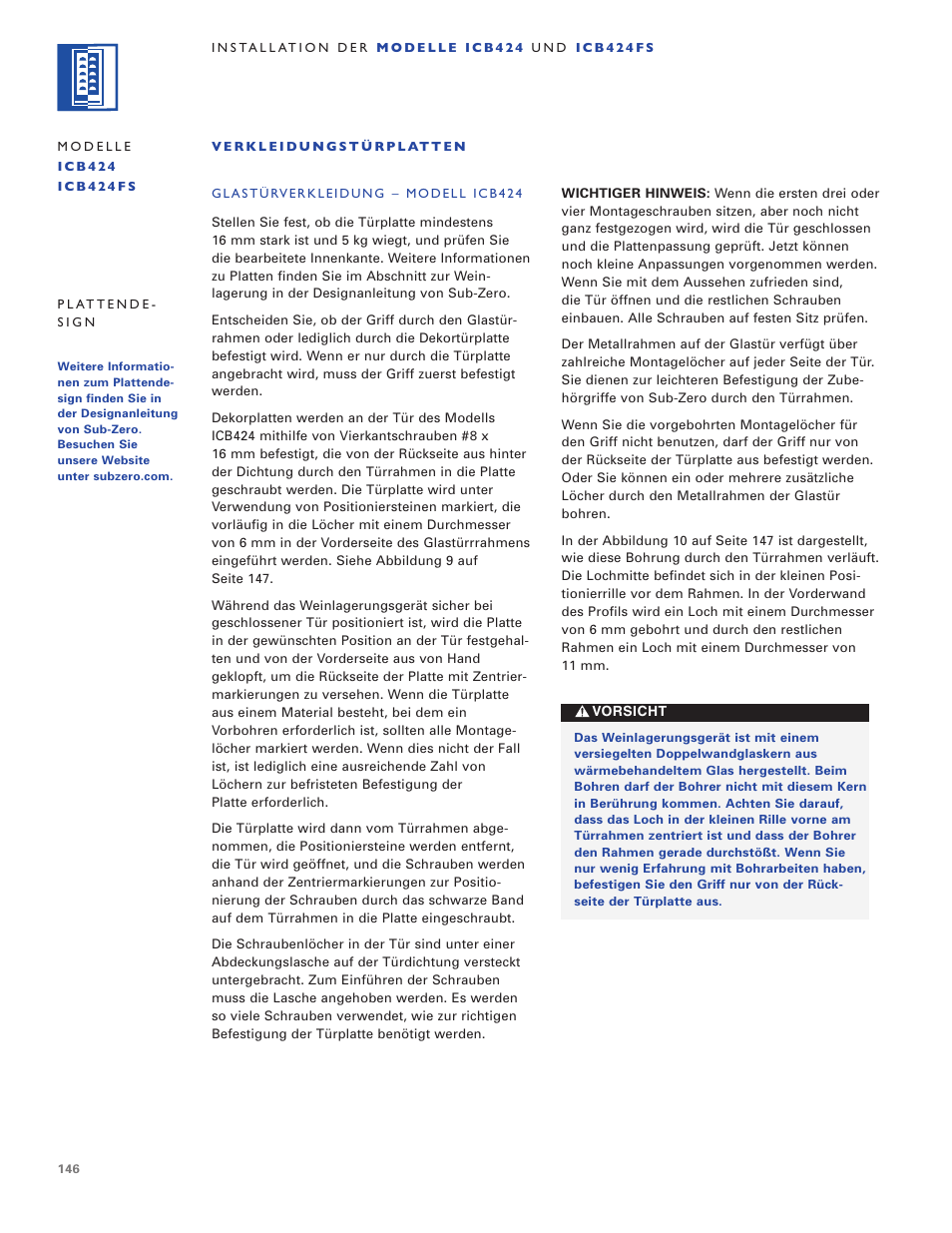 Sub-Zero ICB424 User Manual | Page 146 / 172