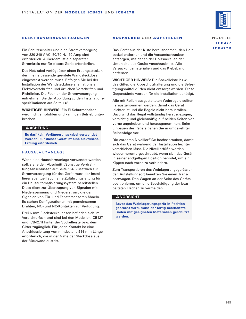 Sub-Zero ICB424 User Manual | Page 149 / 172