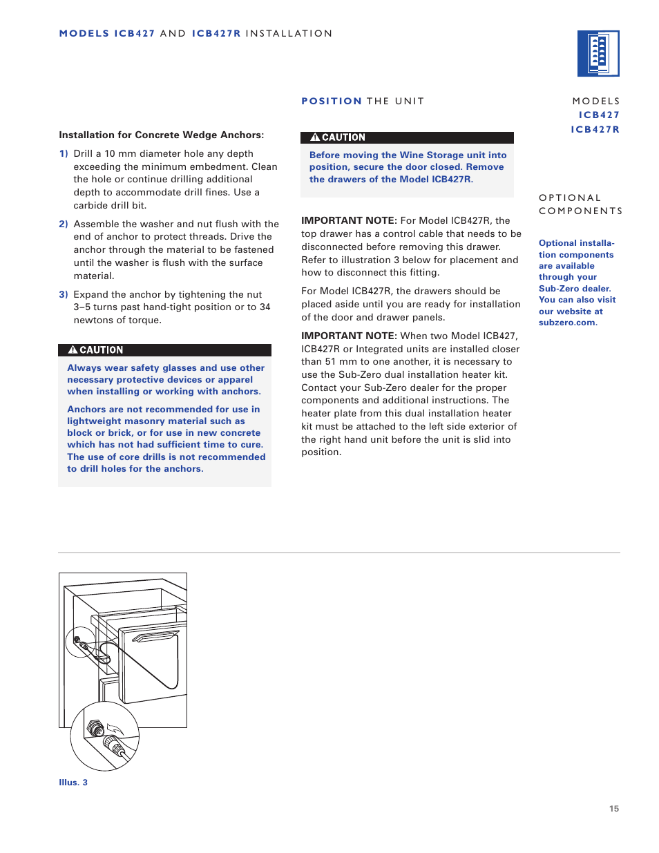 Sub-Zero ICB424 User Manual | Page 15 / 172